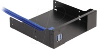 DELOCK 18006 - Einbaurahmen Slim Bay auf 5,25, 2x USB 3.0