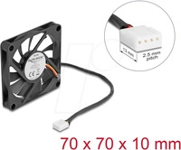 DELOCK 67315 - Axiall&uuml;fter 12 V DC, 70 x 70 x 10 mm schwarz