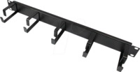 GC N0038 - Kabelf&uuml;hrungspanel 19", mit 5 Metallb&uuml;geln, 1HE, tiefschwarz
