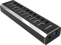 LINDY 43370 - USB 3.0 10-Port Hub, 10x A, Schalter