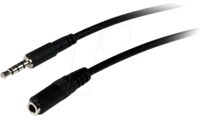 ST MUHSMF2M - Headset Kabel, 3,5 mm 4 Pol Klinkenstecker auf Kupplung, 2 m