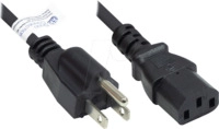 GC P4530-S050 - Netzkabel, US Stecker, Typ B, 5 m, schw, C13, UL