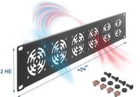 DELOCK 67415 - 19" Rackblende, 2 HE, f&uuml;r 6 L&uuml;fter, dunkelgrau