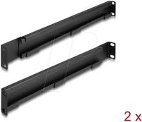 DELOCK 66885 - 19" Tragschiene, l&auml;ngenverstellbar 368 - 600 mm, 1 HE, 2 St&uuml;ck