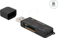 DELOCK 91757 - Card Reader, extern, USB 3.2 Gen1, Typ-A, 3-in-1