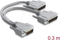 DELOCK 67609 - D-SUB Adapter, 60 Pin LFH Stecker > 2x 25 Pin Stecker, 0,3 m