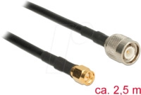 DELOCK 89506 - HF Antennenkabel, TNC Stecker > SMA Stecker, 2,5 m
