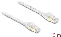DELOCK 81027 - RJ45 Flachband Patchkabel Cat.8.1 U/FTP bis 40 GBit/s 3 m wei&szlig;