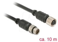 DELOCK 12643 - M8 Sensor- / Aktorkabel 6 Pin Stecker zu 6 Pin Buchse wasserdich