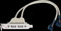 ST USBPLATELP - Slotblech 2x USB-A Port, Low Profile