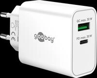 GOOBAY 75336 - USB-Ladeger&auml;t dual, 30 W, 1xUSB-C PD 1x USB-A QC, GaN, wei&szlig;
