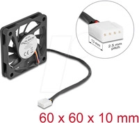 DELOCK 67294 - Axiall&uuml;fter 12 V DC, 60 x 60 x 10 mm schwarz