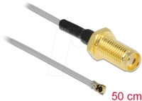 DELOCK 90399 - HF Antennenkabel, SMA Buchse zum Einbau zu MHF&reg; 4 Stecker, 50 cm