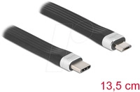 DELOCK 86793 - USB 2.0 Flachbandkabel, C St. auf Micro-B St., 13,5 cm