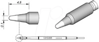 JBC C210005 - L&ouml;tspitze C210, Rundform, C210005/&Oslash; 1,0 mm, gerade