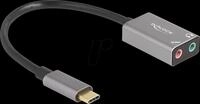 DELOCK 67071 - Audio Adapter USB-C - 2x 3,5 mm Klinkenbuchse