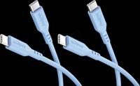 GOOBAY 81240 - Sync- & Ladekabel, USB-C, Silikon, 1,5 m, blau, 2er Set