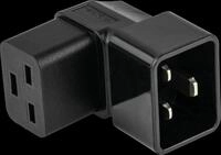 KM SKA-2093S - Netzadapter, Stecker C20 auf Buchse C19, abgewinkelt, schwarz
