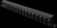 VALUE 26990304 - 19"-Frontplatte 1 HE, schwarz, mit Rangierkanal 40 x 40 mm