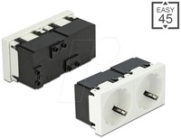 DELOCK 81423 - Easy 45 Schutzkontakt-Steckdose 45&deg;, 2-fach