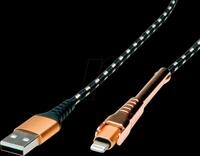 ROLINE 11028923 - Sync- & Ladekabel, USB-A -> Lightning, St&uuml;tze, 1,0 m