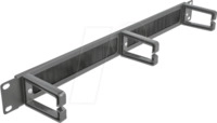 DELOCK 66488 - 19" Kabelmanagement B&uuml;rstenleiste mit 3 B&uuml;geln 1 HE schwarz