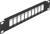 DELOCK 66676 - 10" Keystone Patchpanel, 10 Port, 1 HE, schwarz