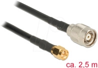 DELOCK 89514 - HF Antennenkabel, RP-TNC Stecker > SMA Stecker, 2,5 m