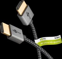GOOBAY 75753 - HDMI Slim Textil Kabel - Goobay Plus, 4K 60Hz, 2,0 m