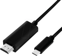 LOGILINK UA0329 - USB 3.0 Kabel, USB-C > HDMI, 4K 60Hz, schwarz, 1,8 m