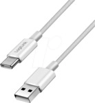 LOGILINK CU0322 - Sync- & Ladekabel, USB-C -> A, 60 W, wei&szlig;, 1,5 m