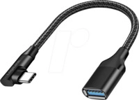 LOGILINK CU0100 - USB 10 Gb/s Kabel, Stecker 90&deg; Typ C > Buchse, 0,2 m