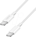 LOGILINK CU0340 - Sync- & Ladekabel, USB-C -> C, 60 W, wei&szlig;, 0,5 m
