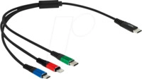 DELOCK 86820 - Ladekabel, USB-C -> micro USB, Lightning & USB-C, 0,3 m
