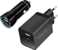 LOGILINK PA0300 - USB-Ladeger&auml;t, 15 W, je 1x USB-A+ USB-C, schwarz