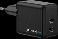 XLAYER 220178 - USB-Ladeger&auml;t, 5-20 V, 45 W, 2x USB-C, schwarz