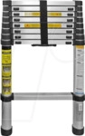 EAXUS 83880 - Teleskopleiter aus Alu, bis 2,6 m, max. 150 Kg