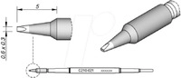 JBC C210021 - L&ouml;tspitze C210, Mei&szlig;elform, C210021/0,6 x 0,3 mm, gerade,
