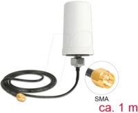 DELOCK 12545 - Antenne LTE SMA Stecker 1,7 - 2,0 dBi ULA100 1 m omnidirektional