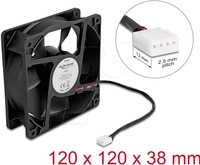 DELOCK 67298 - Axiall&uuml;fter 12 V DC, 120 x 120 x 38 mm schwarz