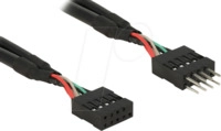 DELOCK 83874 - USB Pinheader Stecker auf Buchse 10pin, 50 cm
