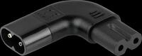 KM SKA-0871S - Netzadapter, C8 auf C7, abgewinkelt, schwarz