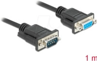 DELOCK 86615 - Nullmodemkabel, RS-232, Stecker/Buchse mit Muttern, 1 m