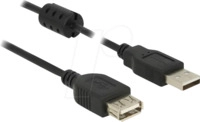 DELOCK 84886 - USB 2.0 Verl&auml;ngerungskabel A Stecker > A Buchse, 3,0 m, schwarz