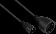 KM SK1402-S010 - Netzkabel / Adapter, Stecker C14 an Buchse Typ F, schwarz, 1 m