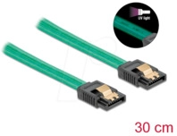 DELOCK 82064 - Kabel SATA 6 Gb/s St. > Bu., UV leuchtend gr&uuml;n, 30 cm