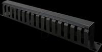 VALUE 26990306 - 19"-Frontplatte 1 HE, schwarz, mit Rangierkanal 40 x 80 mm