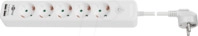 GB 41265 - Tischsteckdose, 5-fach, Typ F, 2x USB, wei&szlig;