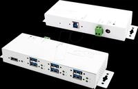EXSYS 1189HMVS3W - USB 3.0 7-Port Industrie-Hub, 15kV ESD, wei&szlig;
