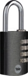 YE YE3CB381311BK - Zahlenschloss, Aluminium, 4 Zahlenreihen, 38 mm